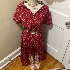 Vintage two piece skirt set